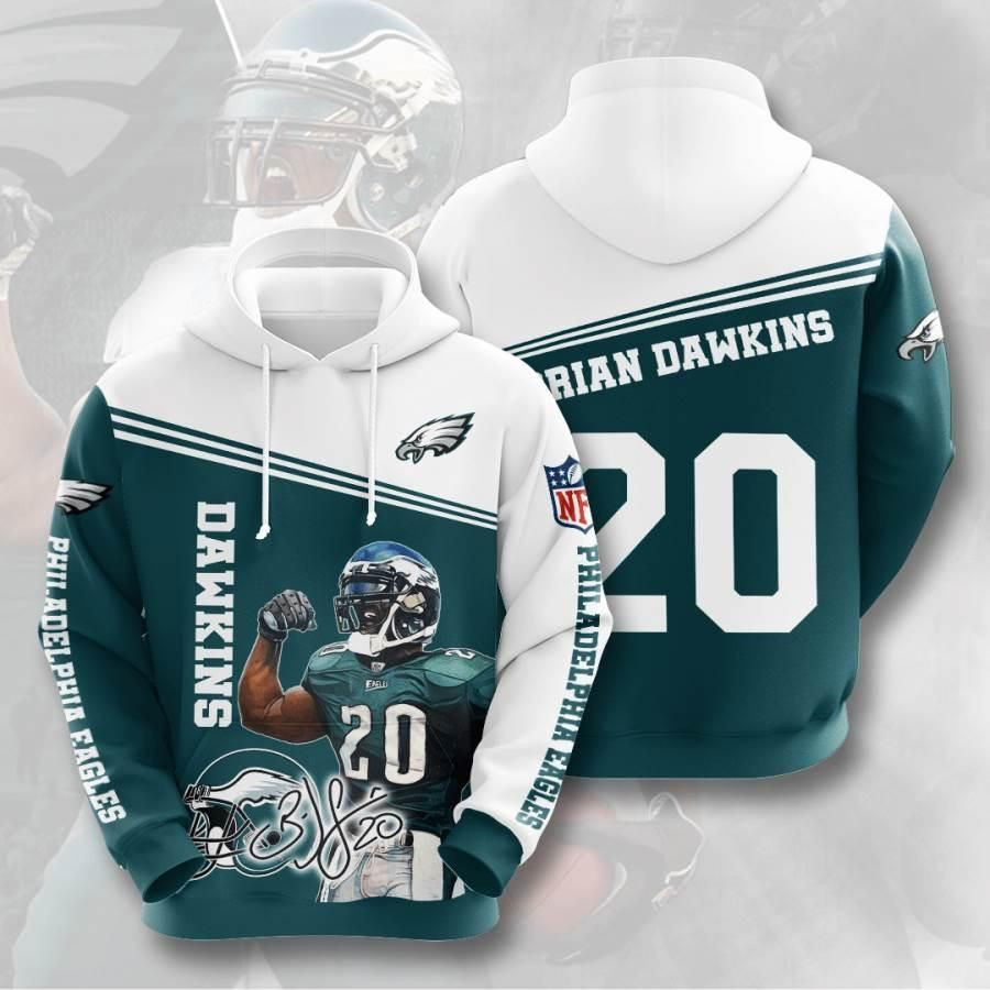 Sports American Football Nfl Philadelphia Eagles Brian Dawkins Usa 881 Hoodie 3D Size S to 5XL