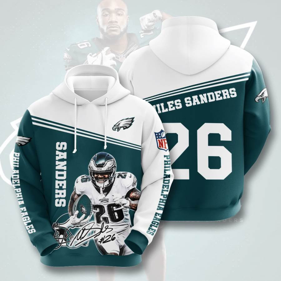 Sports American Football Nfl Philadelphia Eagles Miles Sanders Usa 884 Hoodie 3D