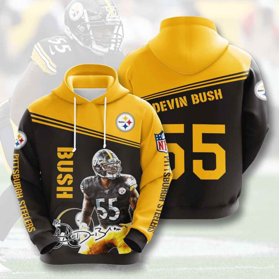 Sports American Football Nfl Pittsburgh Steelers Devin Bush Jr Usa 876 Hoodie 3D