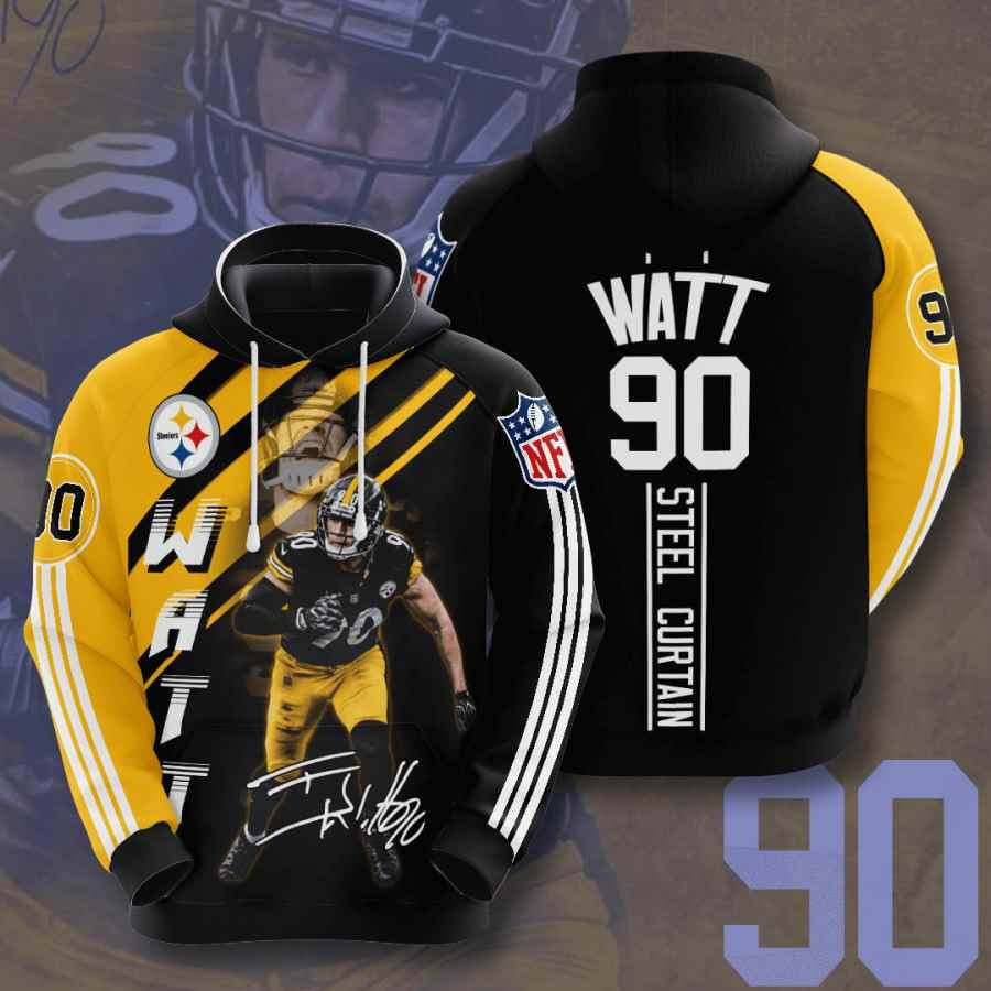 Sports American Football Nfl Pittsburgh Steelers T J Watt Usa 1185 Hoodie 3D