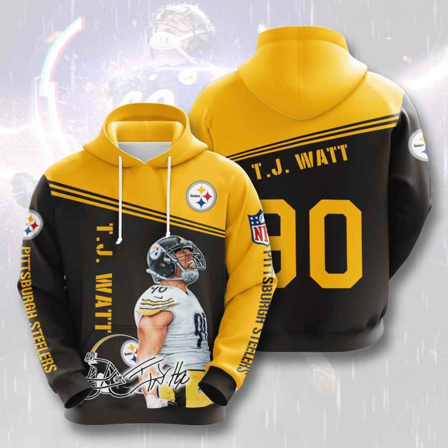 Sports American Football Nfl Pittsburgh Steelers T J Watt Usa 879 Hoodie 3D