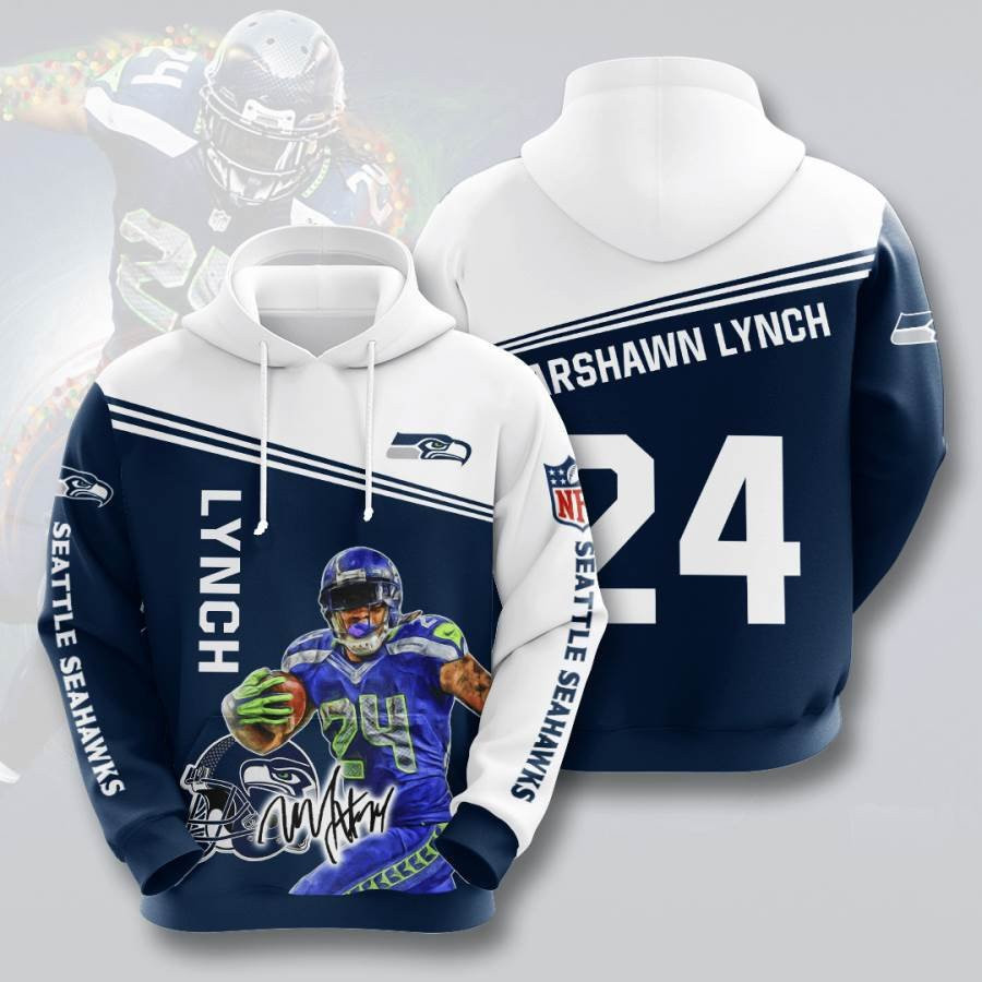 Sports American Football Nfl Seattle Seahawks Marshawn Lynch Usa 902 Hoodie 3D