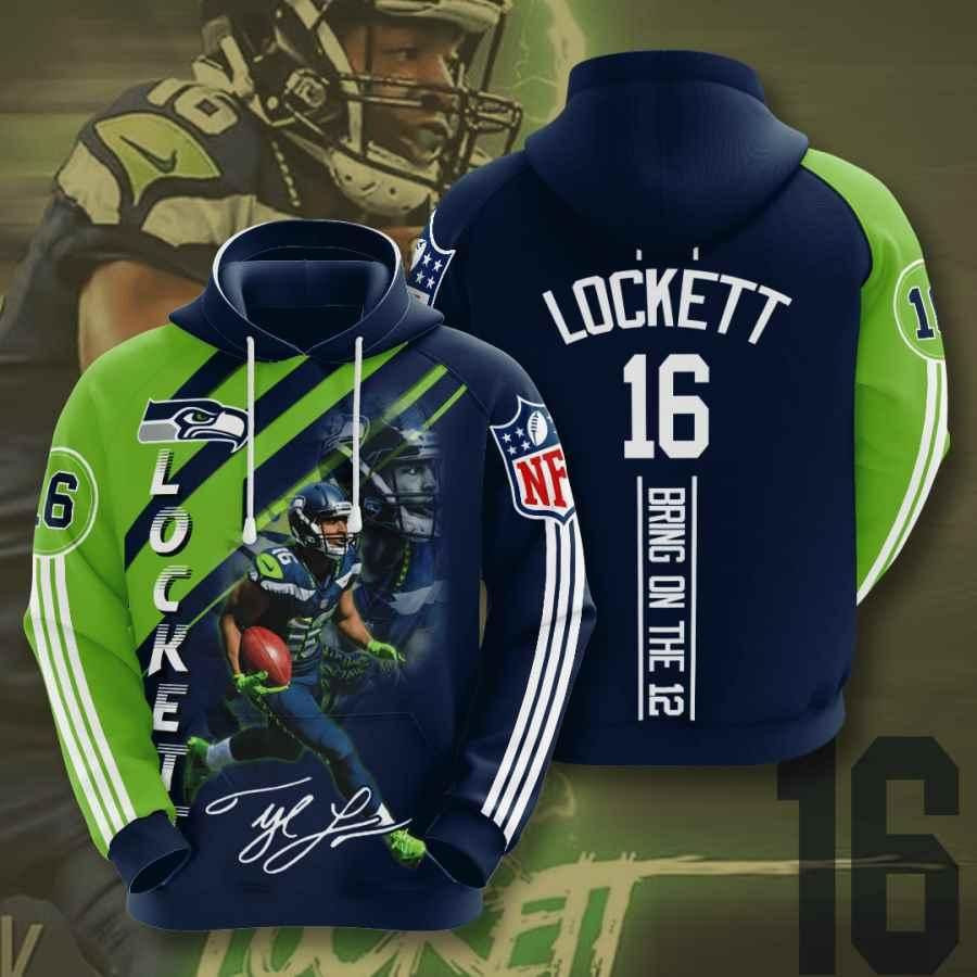 Sports American Football Nfl Seattle Seahawks Tyler Lockett Usa 1227 Hoodie 3D Size S to 5XL