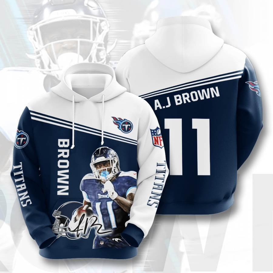 Sports American Football Nfl Tennessee Titans A J Brown Usa 910 Hoodie 3D