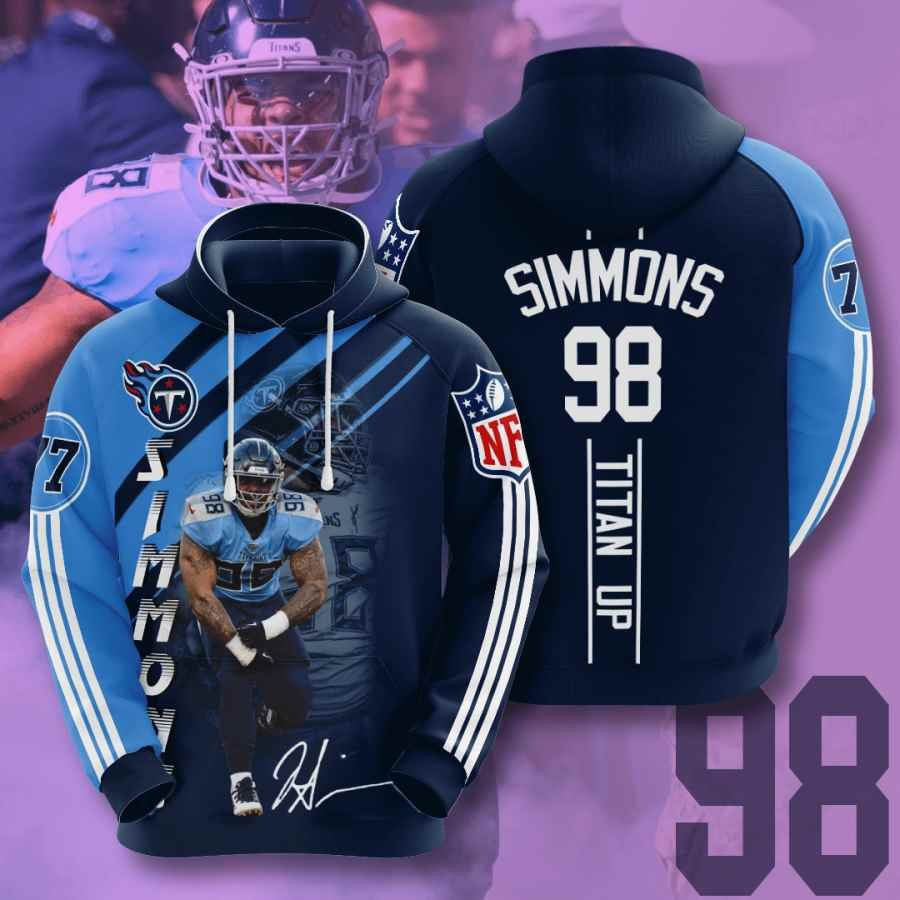 Sports American Football Nfl Tennessee Titans Jeffery Simmons Usa 1237 Hoodie 3D
