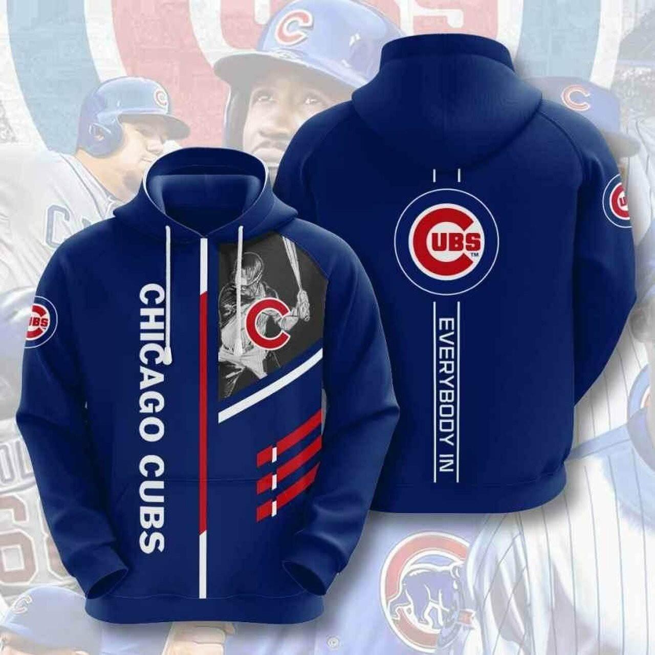 Sports Baseball Mlb Chicago Cubs 3d All Over Print Hoodie