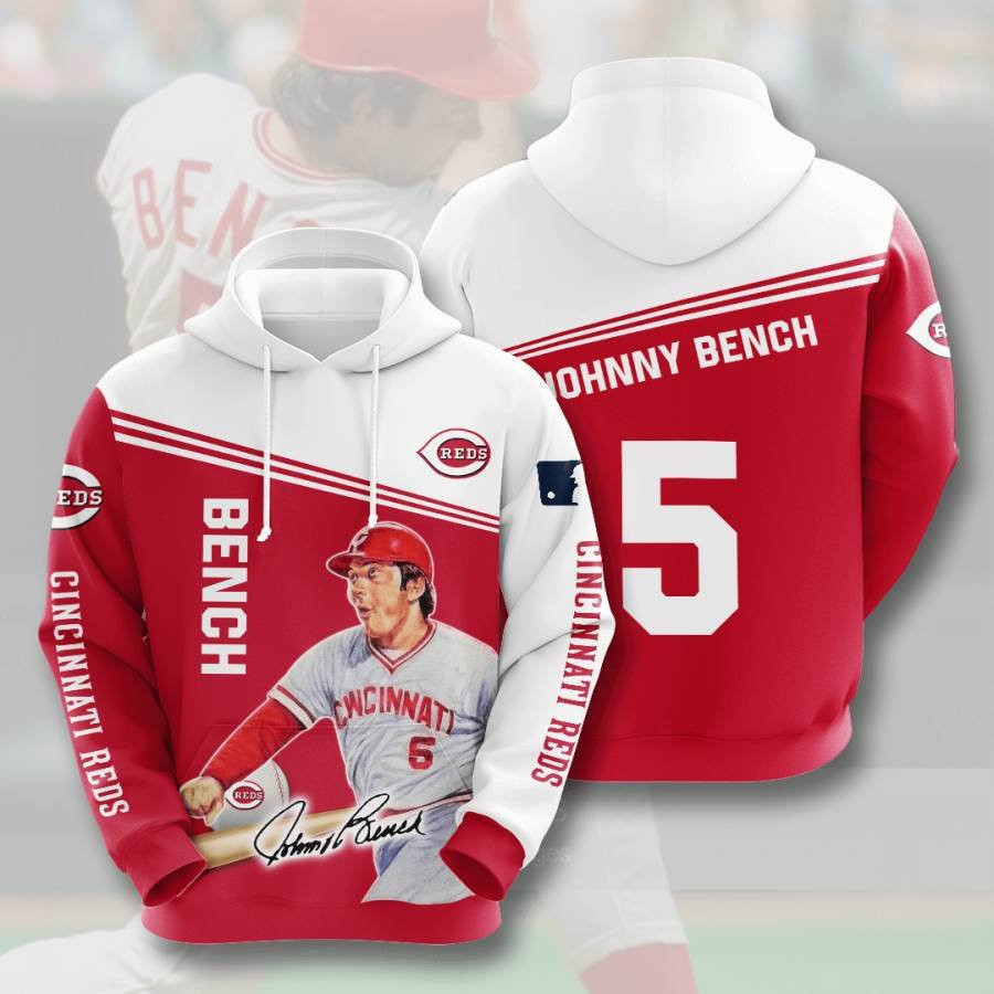 Sports Baseball Mlb Cincinnati Reds Johnny Bench Usa 714 Hoodie 3D
