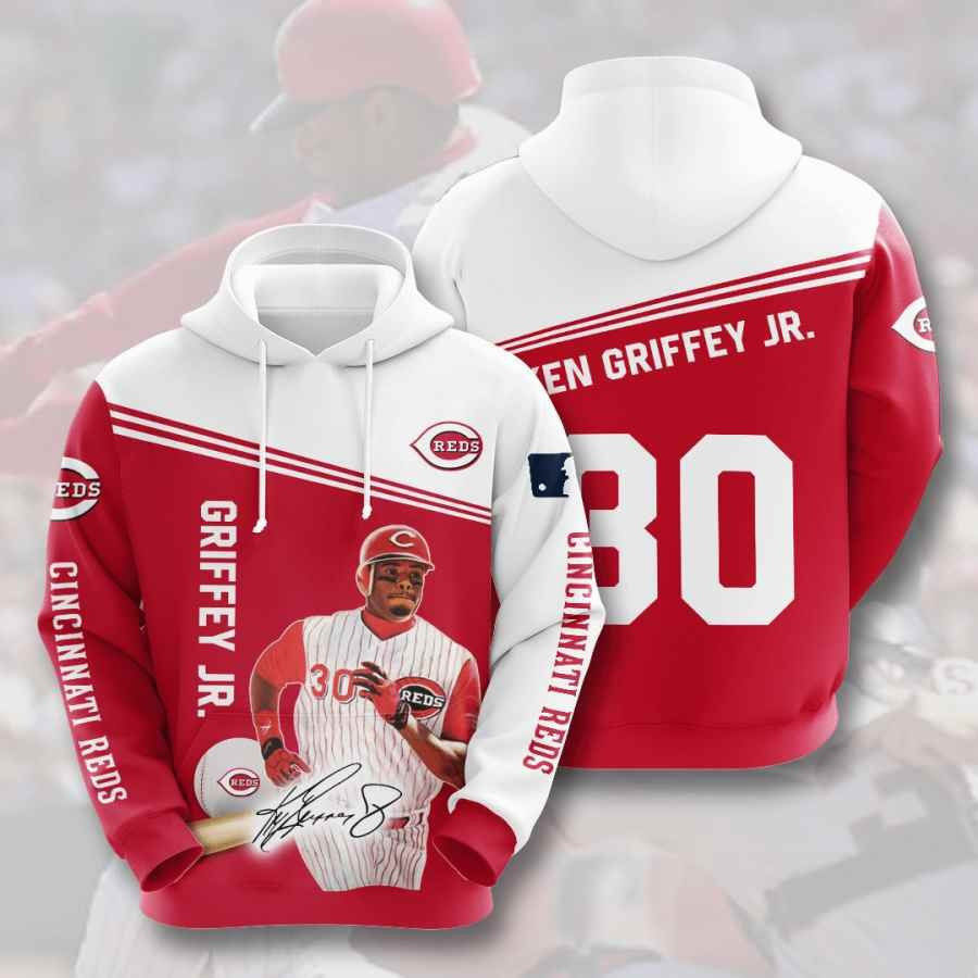 Sports Baseball Mlb Cincinnati Reds Ken Griffey Jr Usa 715 Hoodie 3D