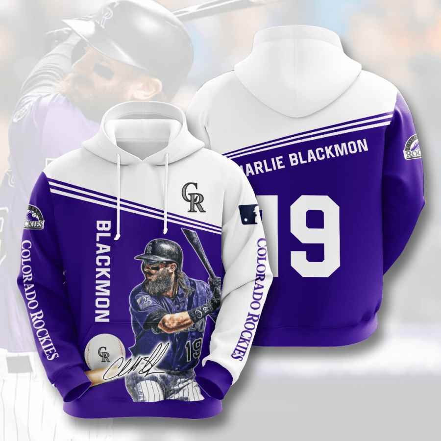 Sports Baseball Mlb Colorado Rockies Charlie Blackmon Usa 722 Hoodie 3D