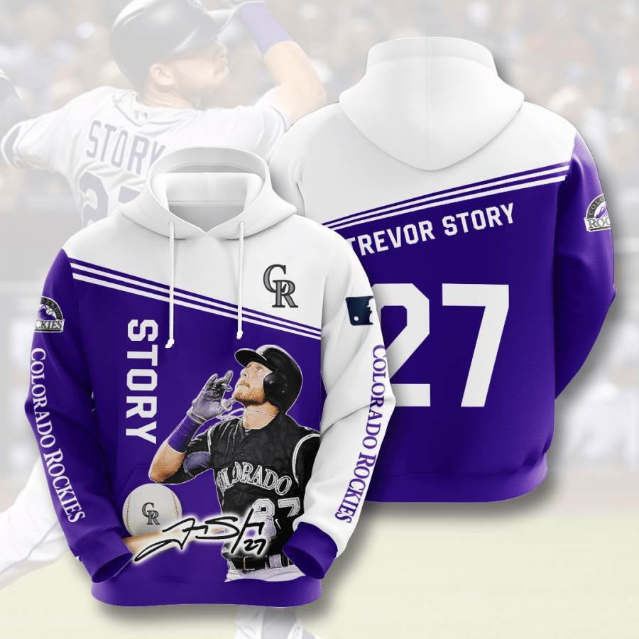 Sports Baseball Mlb Colorado Rockies Trevor Story Usa 724 Hoodie 3D