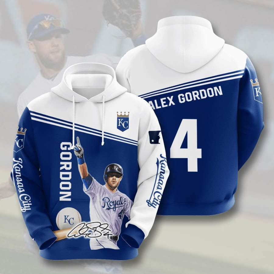 Sports Baseball Mlb Kansas City Royals Alex Gordon Usa 783 Hoodie 3D