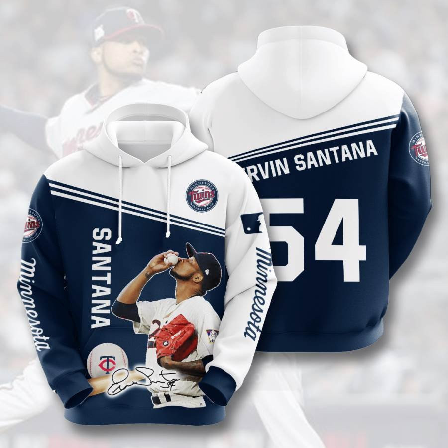 Sports Baseball Mlb Minnesota Twins Ervin Santana Usa 820 Hoodie 3D