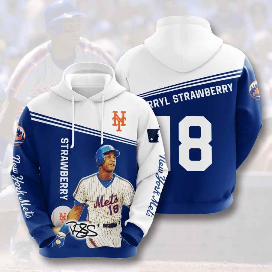 Sports Baseball Mlb New York Mets Darryl Strawberry Usa 851 Hoodie 3D