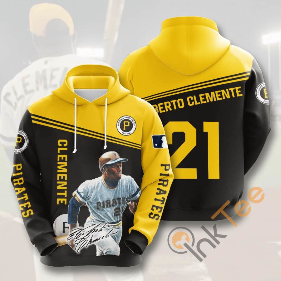 Sports Baseball Mlb Pittsburgh Pirates Roberto Clemente Usa 873 Hoodie 3D