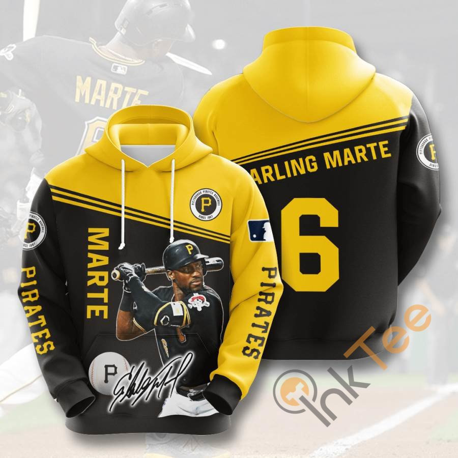 Sports Baseball Mlb Pittsburgh Pirates Starling Marte Usa 874 Hoodie 3D