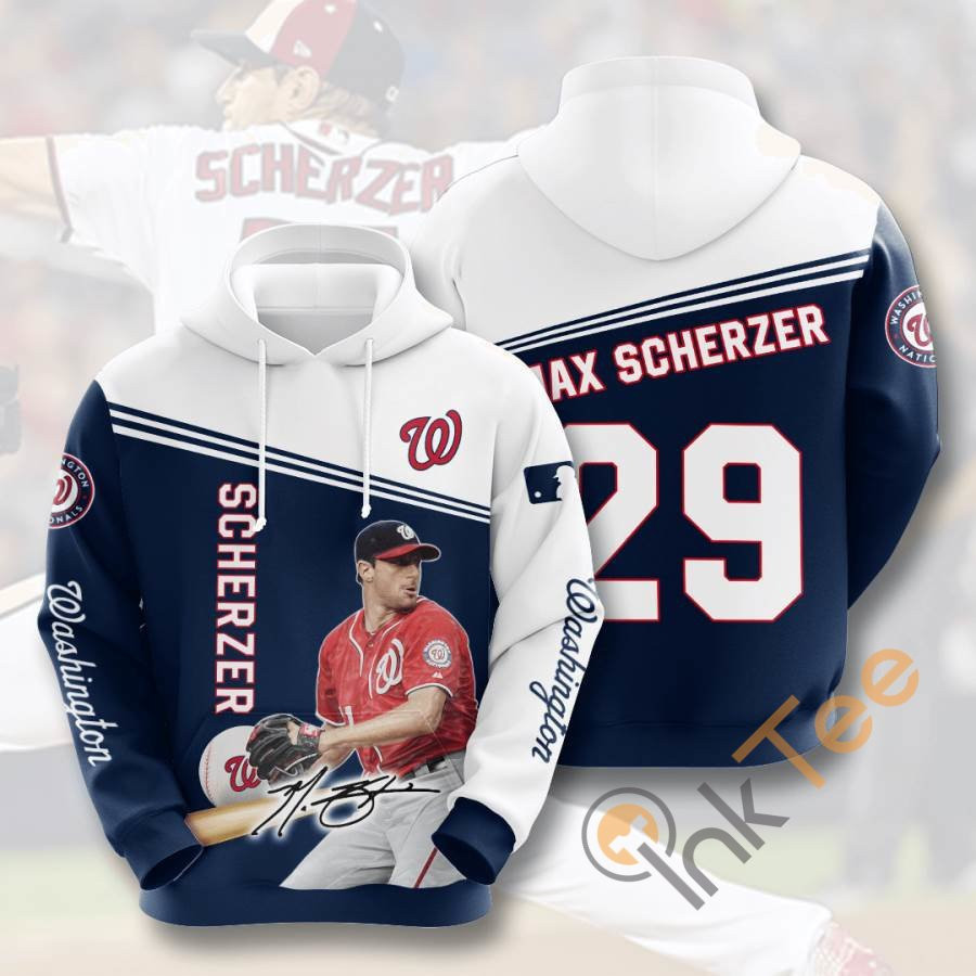 Sports Baseball Mlb Washington Nationals Max Scherzer Usa 1264 Hoodie 3D