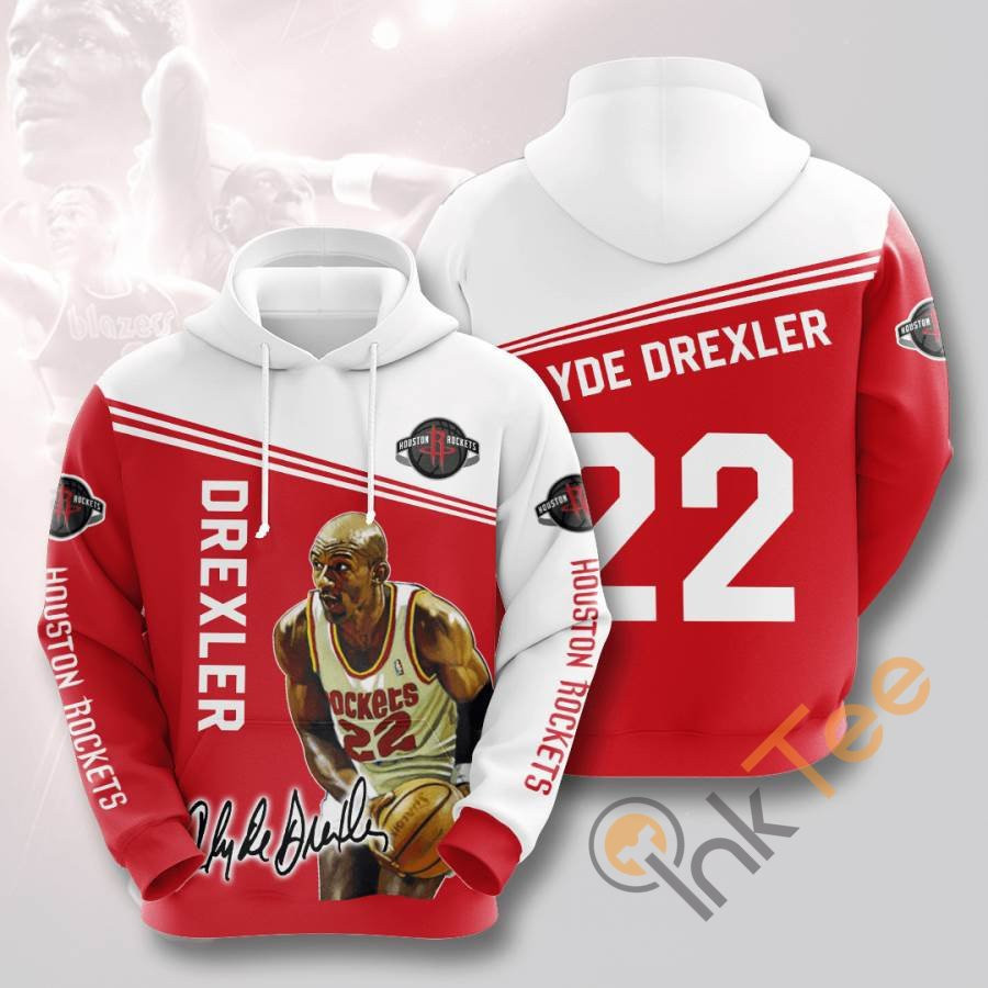 Sports Basketball Nba Houston Rockets Clyde Drexler Usa 1045 Hoodie 3D