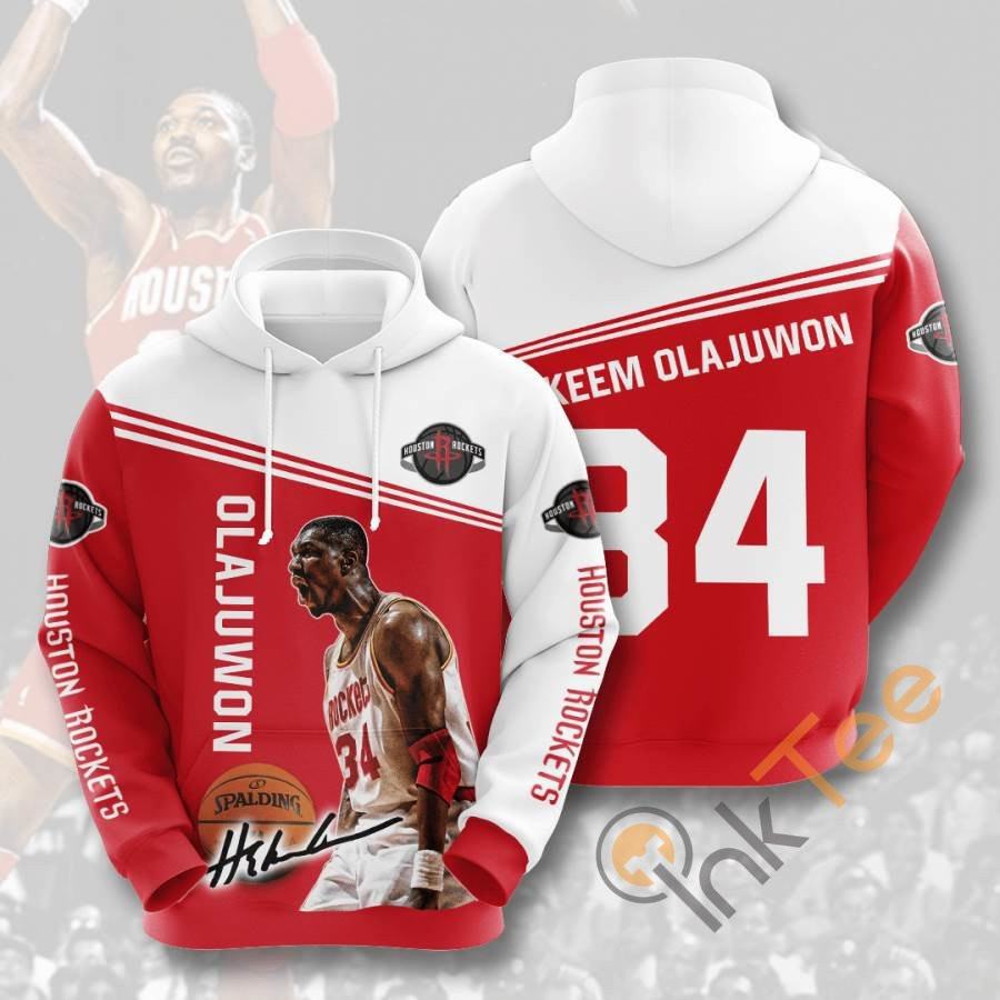 Sports Basketball Nba Houston Rockets Hakeem Olajuwon Usa 1047 Hoodie 3D