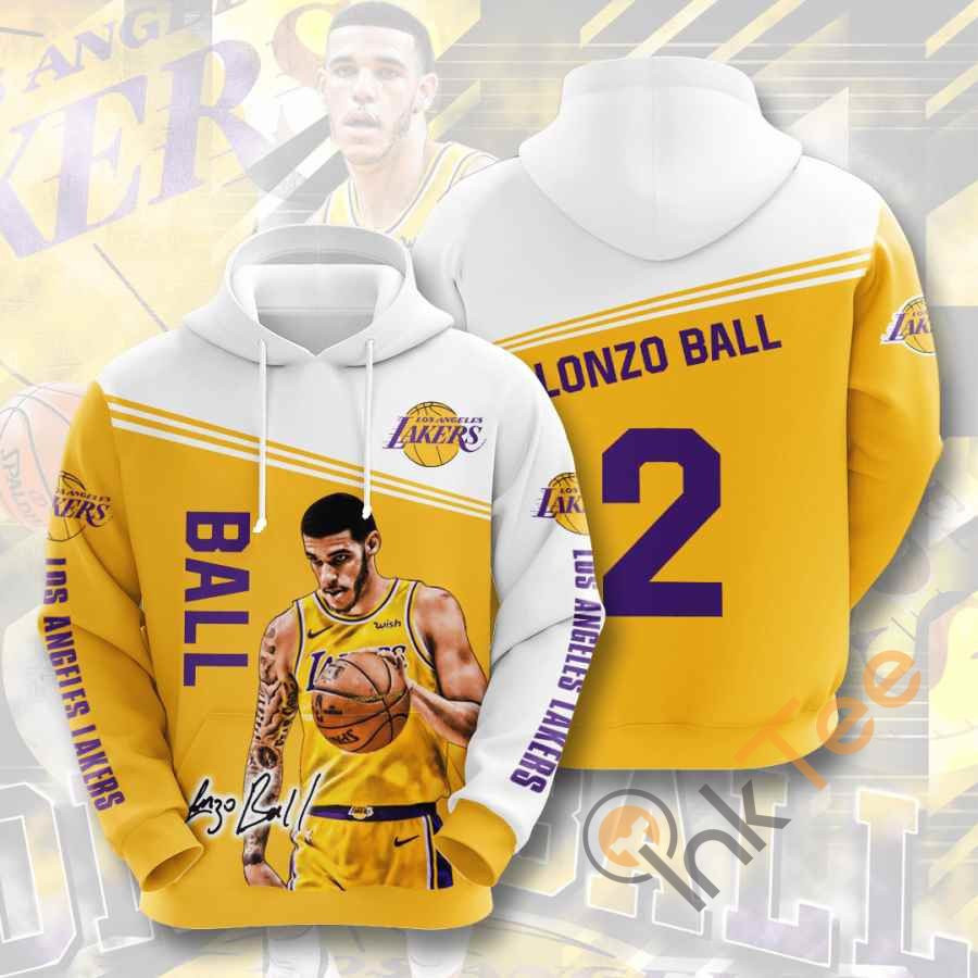 Sports Basketball Nba Los Angeles Lakers Lonzo Ball Usa 1104 Hoodie 3D