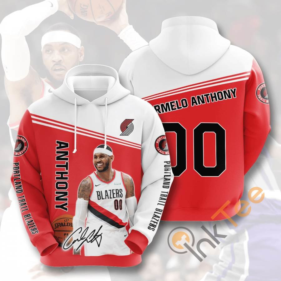 Sports Basketball Nba Portland Trail Blazers Carmelo Anthony Usa 1187 Hoodie 3D