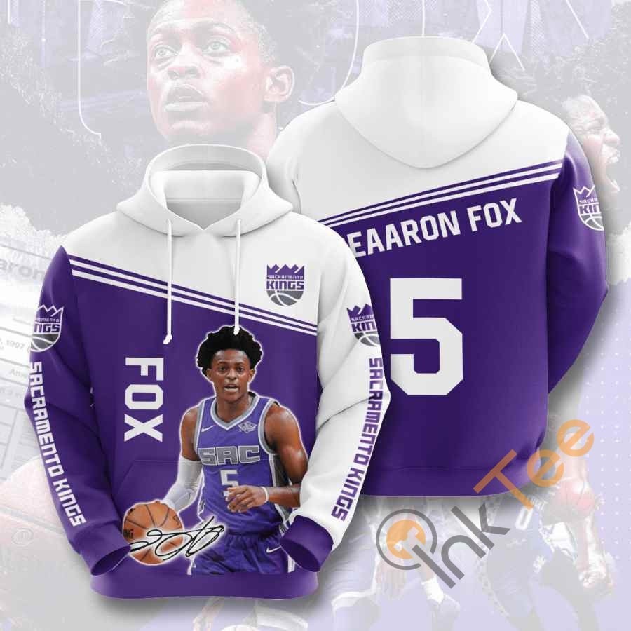Sports Basketball Nba Sacramento Kings De39aaron Fox Usa 1204 Hoodie 3D