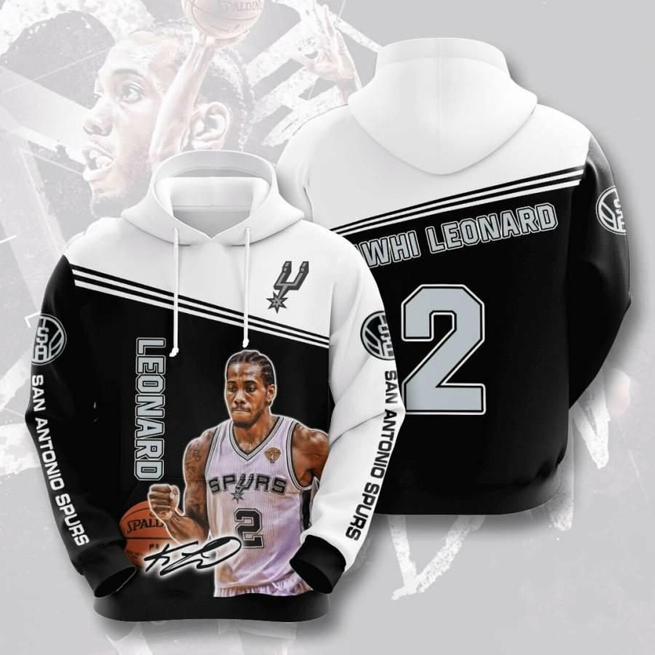 Sports Basketball Nba San Antonio Spurs Kawhi Leonard 3d All Over Print Hoodie