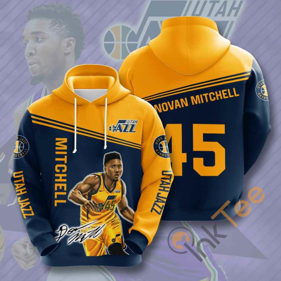 Sports Basketball Nba Utah Jazz Donovan Mitchell Usa 1254 Hoodie 3D