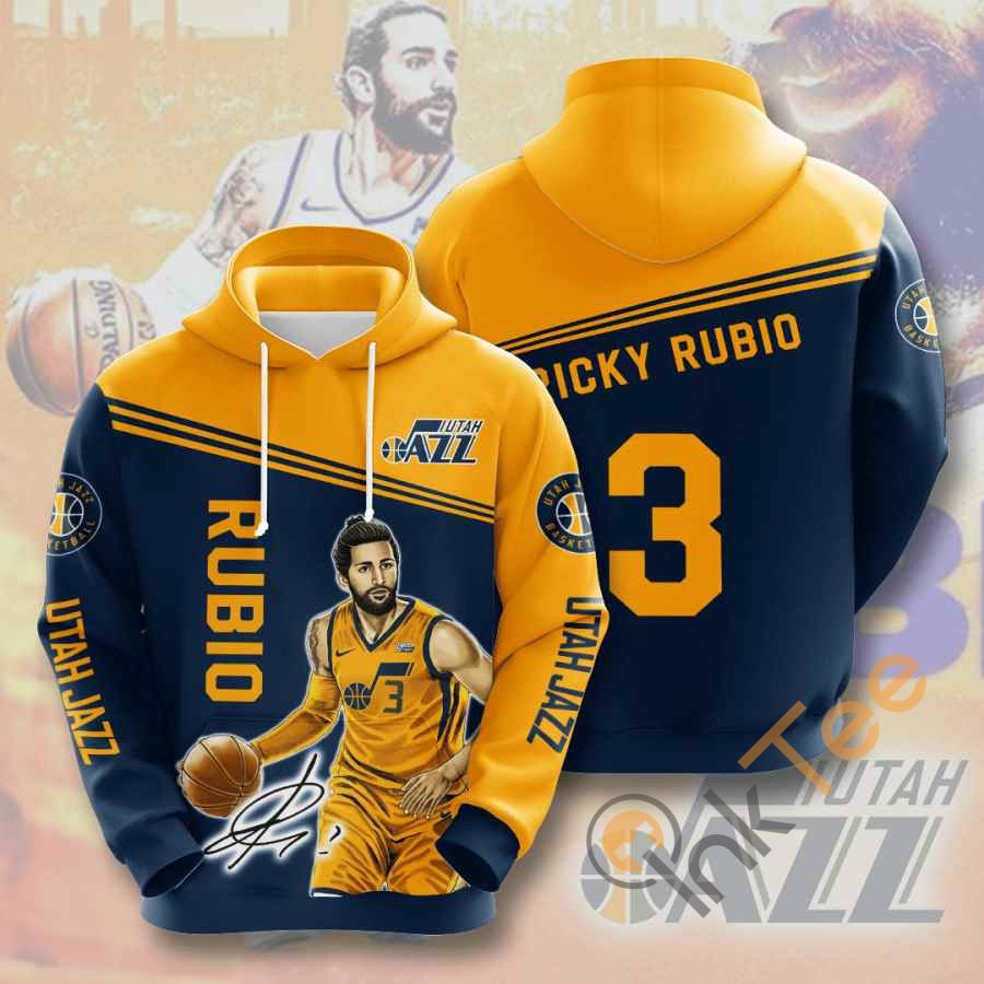 Sports Basketball Nba Utah Jazz Ricky Rubio Usa 1256 Hoodie 3D