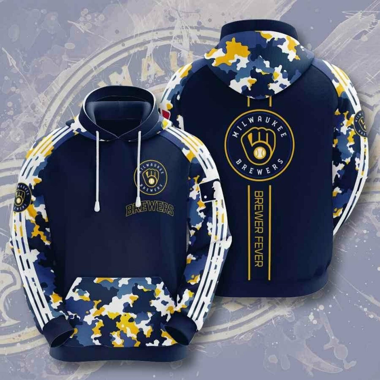 Sports Milwaukee Brewers Baseball Brewer Fever 3d All Over Print Hoodie