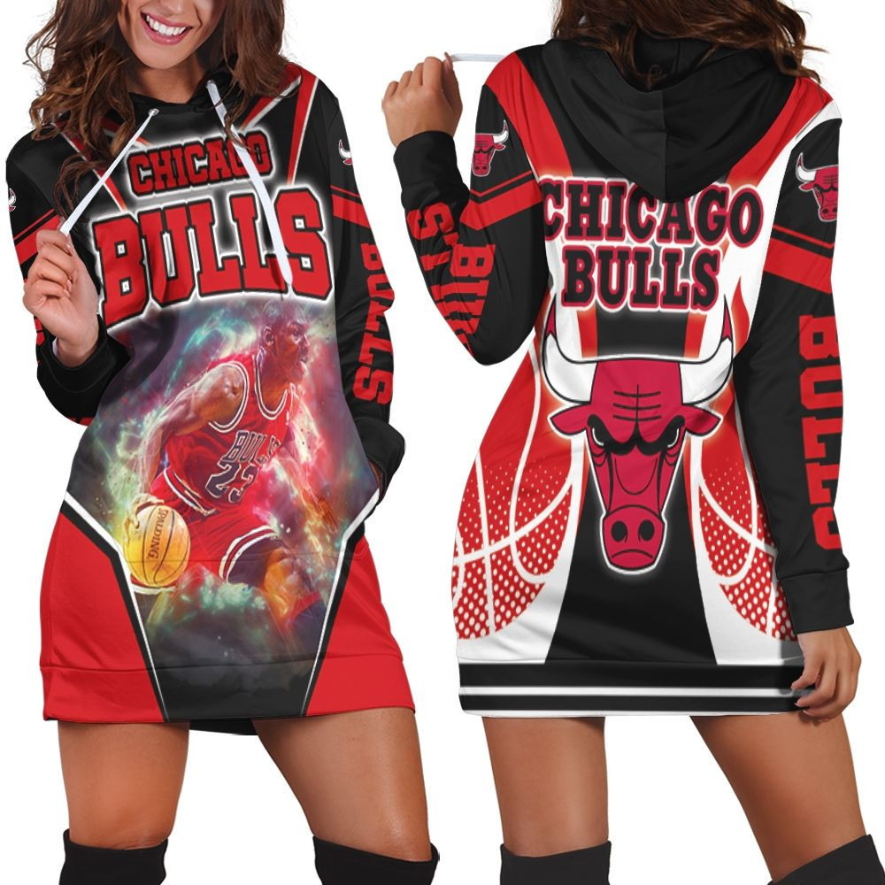 Sprakle Michael Jordan 23 Chicago Bulls Hoodie Dress Sweater Dress Sweatshirt Dress