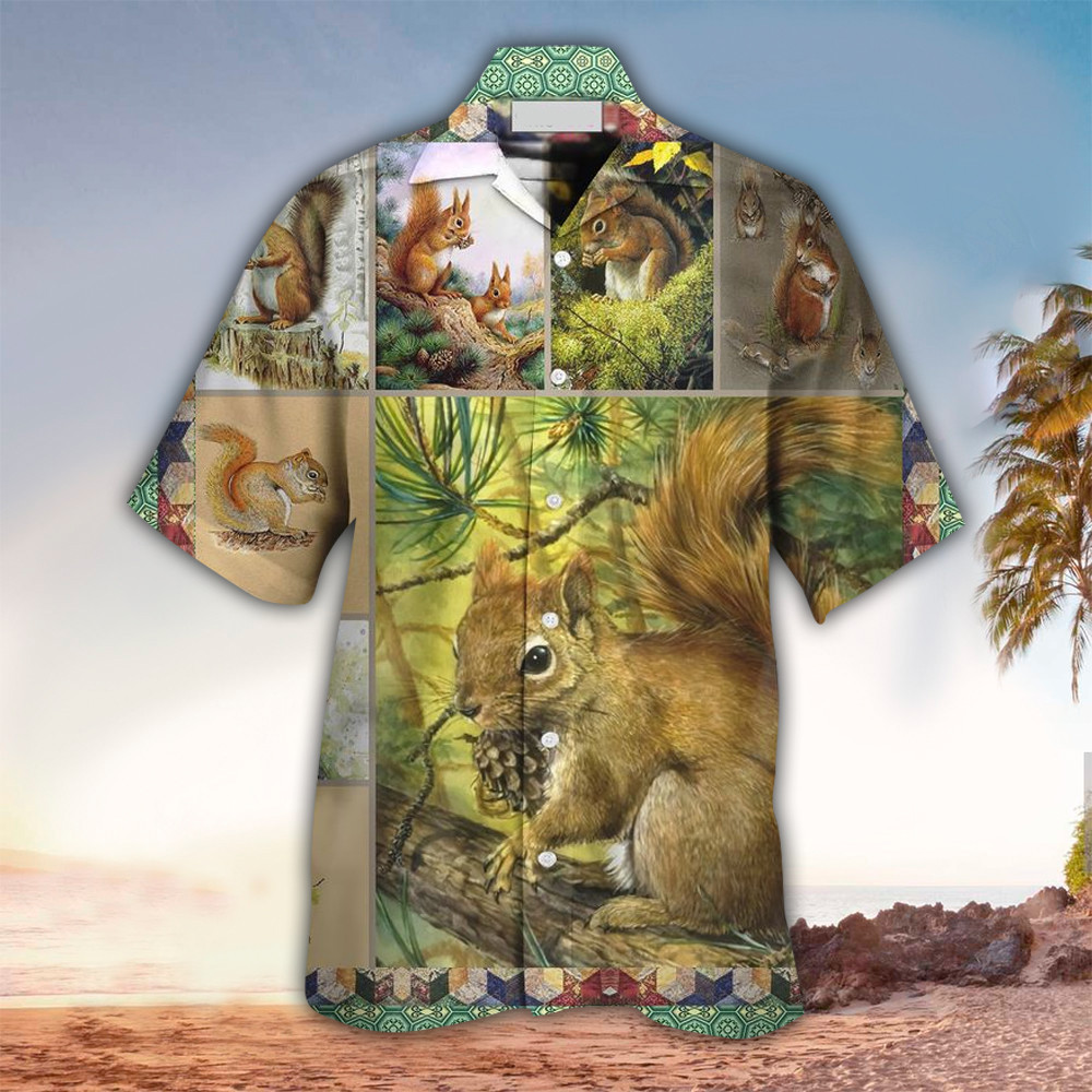 Squirrel Aloha Shirt Perfect Hawaiian Shirt For Squirrel Lover Shirt For Men and Women