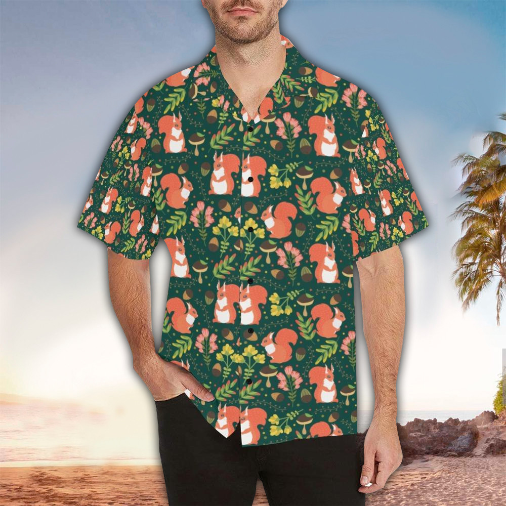 Squirrel Aloha Shirt Perfect Hawaiian Shirt For Squirrel Lover Shirt For Men and Women