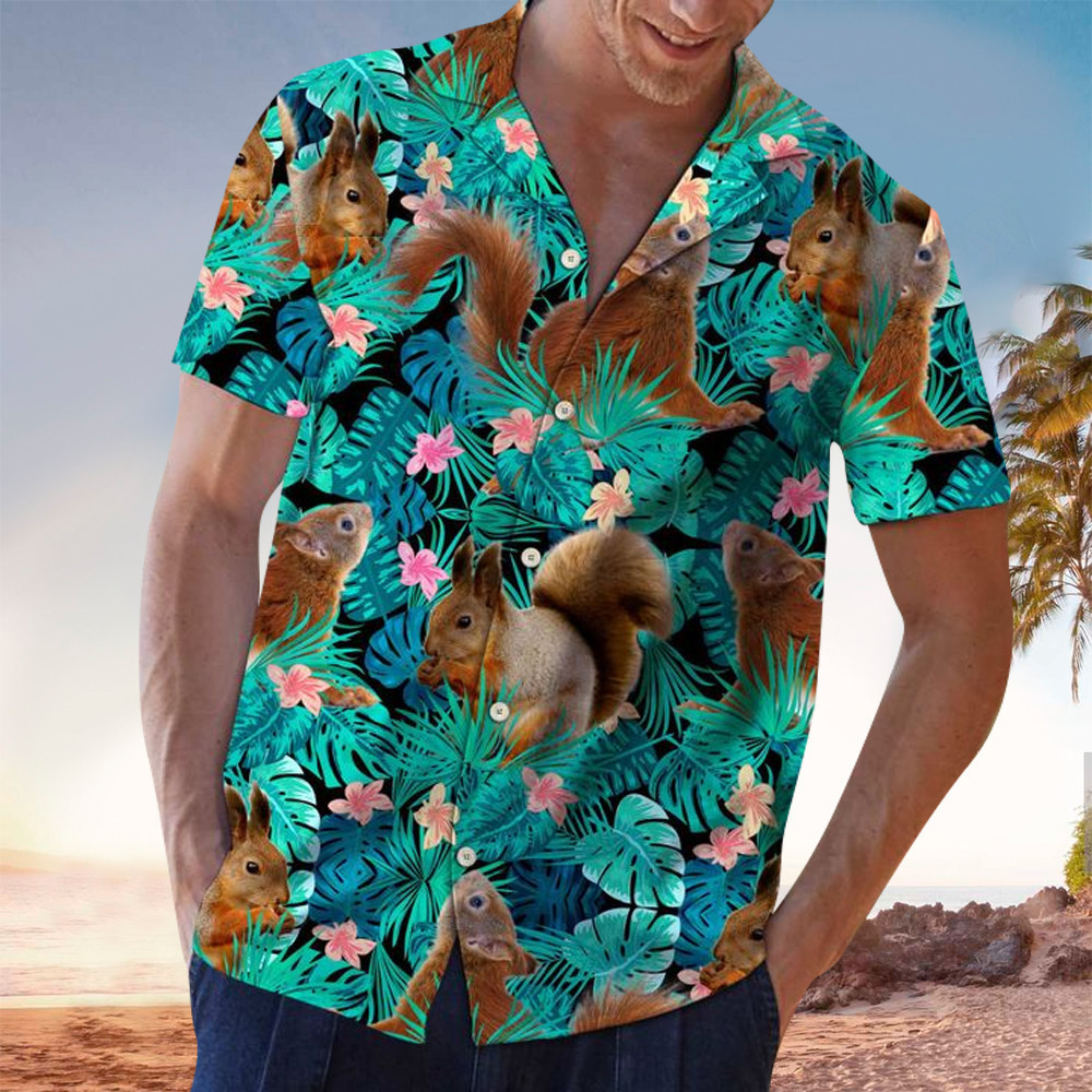 Squirrel Shirt Squirrel Hawaiian Shirt For Squirrel Lovers Shirt For Men and Women