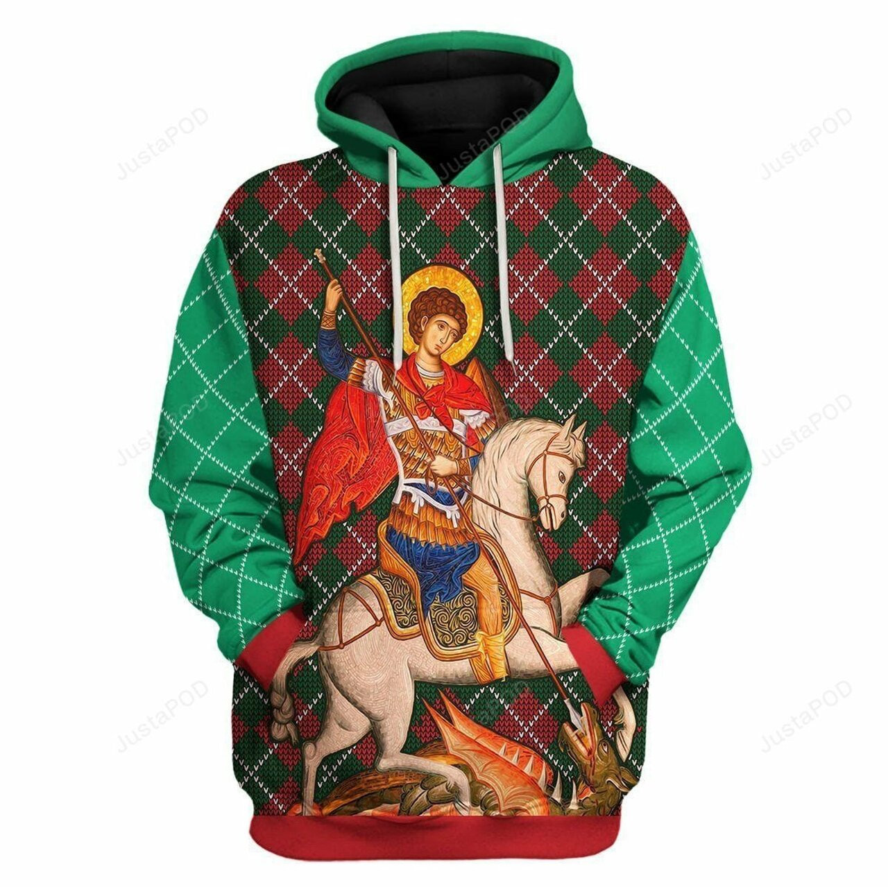 St George 3d All Print Hoodie