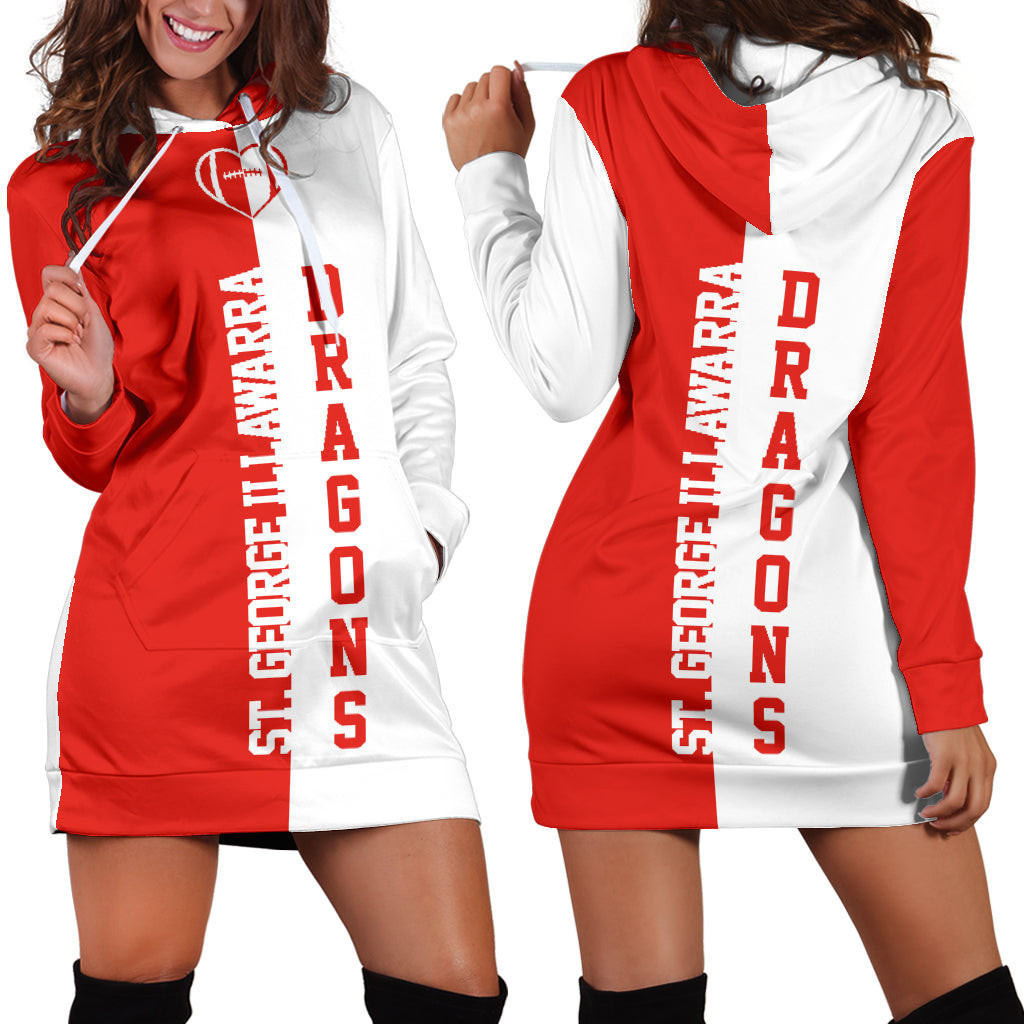 St George Illawarra Rugby Hoodie Dress 3d All Over Print For Women Hoodie