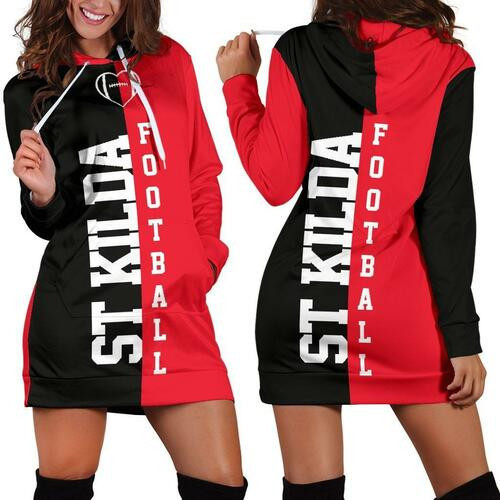 St Kilda Football Hoodie Dress Sweater Dress Sweatshirt Dress 3d All Over Print For Women Hoodie