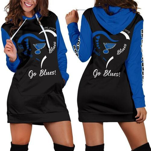 St Louis Blues Hoodie Dress Sweater Dress Sweatshirt Dress 3d All Over Print For Women Hoodie