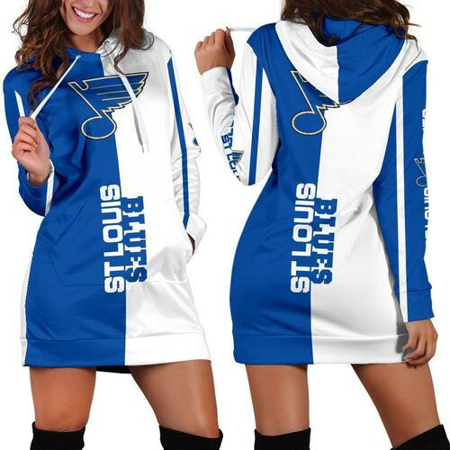 St Louis Blues Hoodie Dress Sweater Dress Sweatshirt Dress 3d All Over Print For Women Hoodie