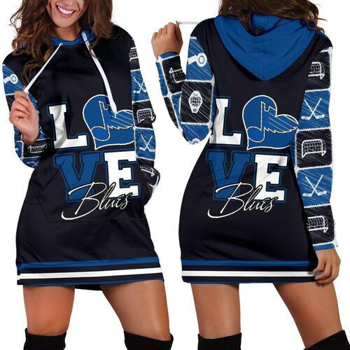 St Louis Blues Hoodie Dress Sweater Dress Sweatshirt Dress 3d All Over Print For Women Hoodie