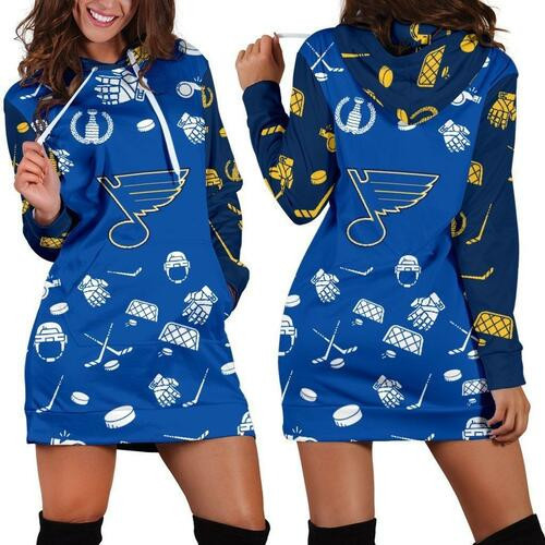 St Louis Blues Hoodie Dress Sweater Dress Sweatshirt Dress 3d All Over Print For Women Hoodie