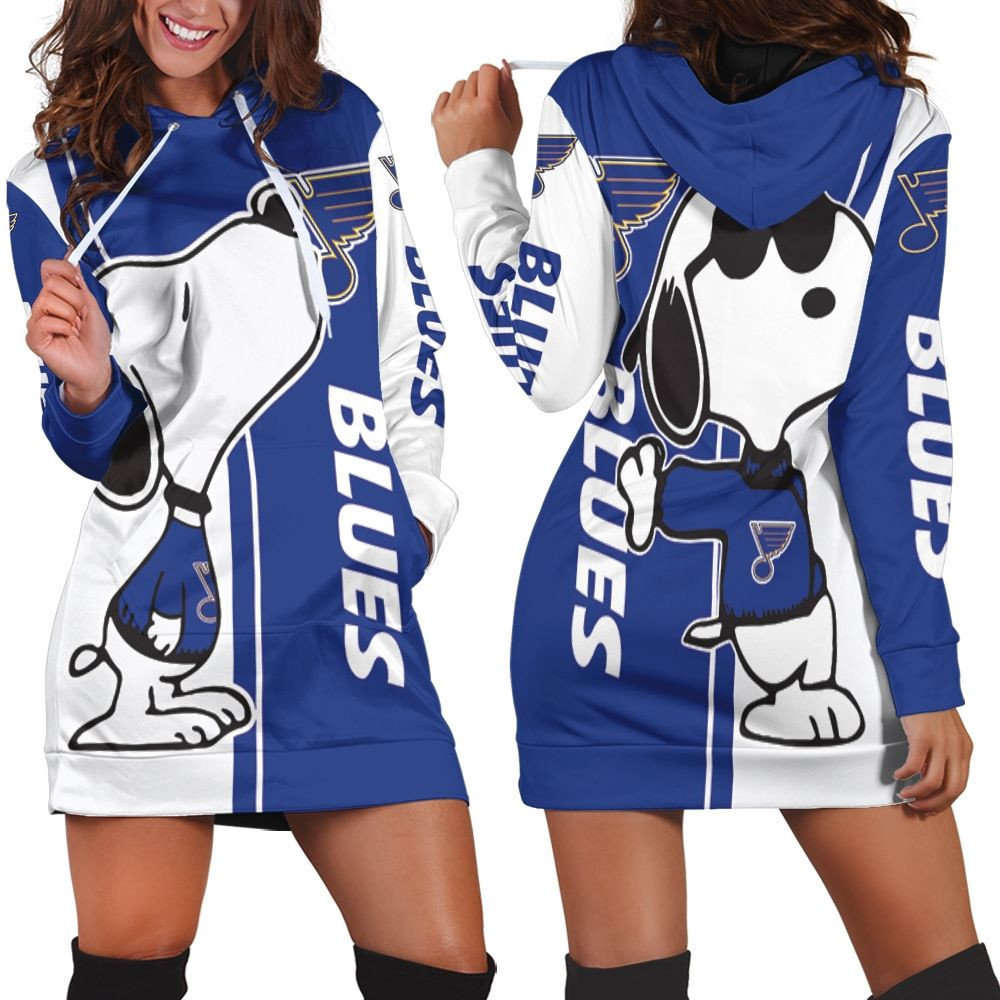 St Louis Blues Snoopy Lover 3d Hoodie Dress Sweater Dress Sweatshirt Dress