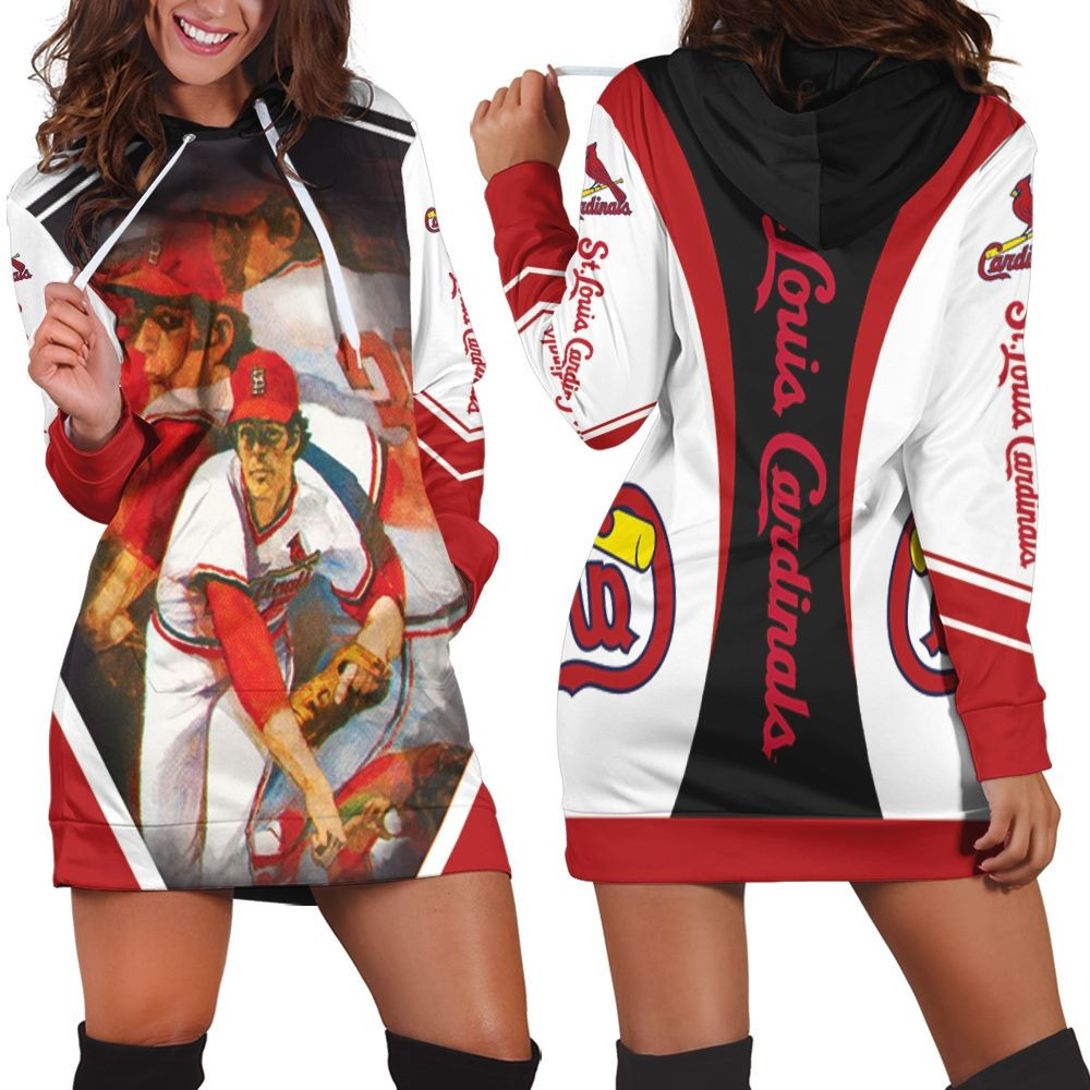 St Louis Cardinals 1979 Oil Paint Style Hoodie Dress Sweater Dress Sweatshirt Dress