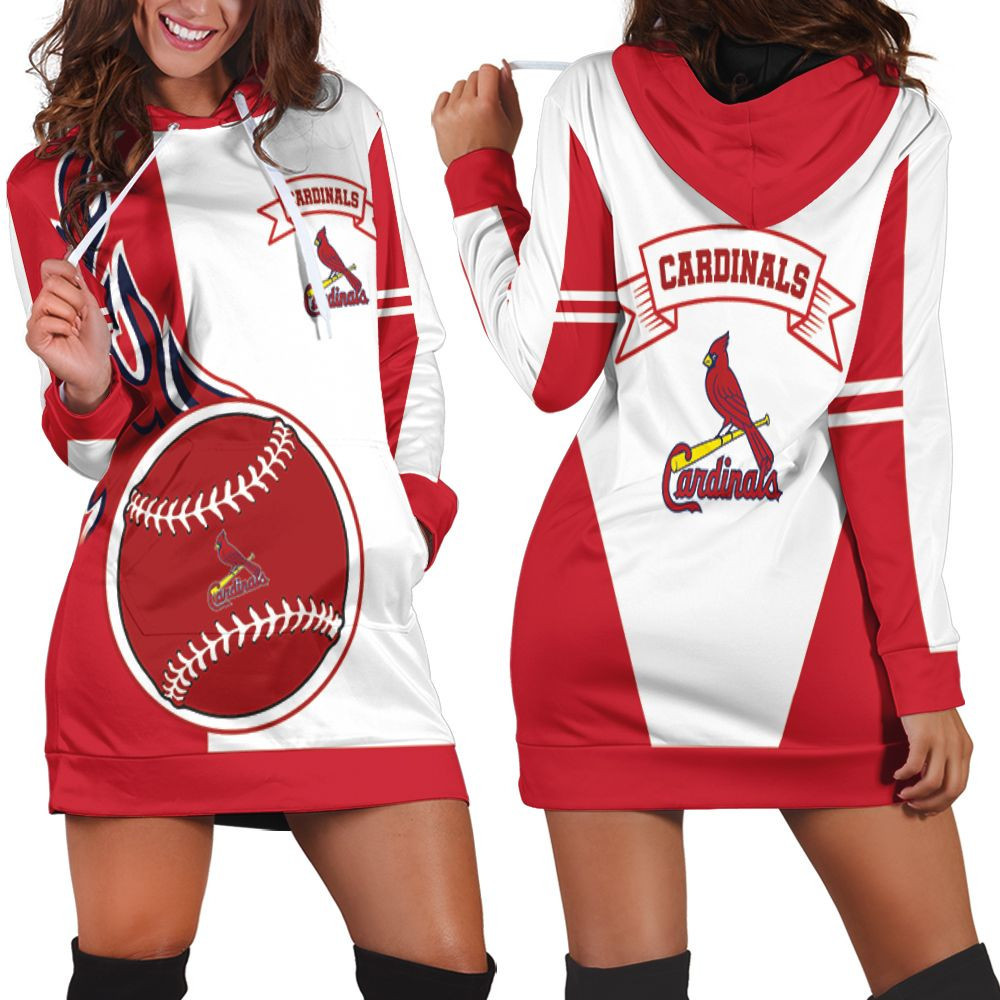 St Louis Cardinals 3d Hoodie Dress Sweater Dress Sweatshirt Dress