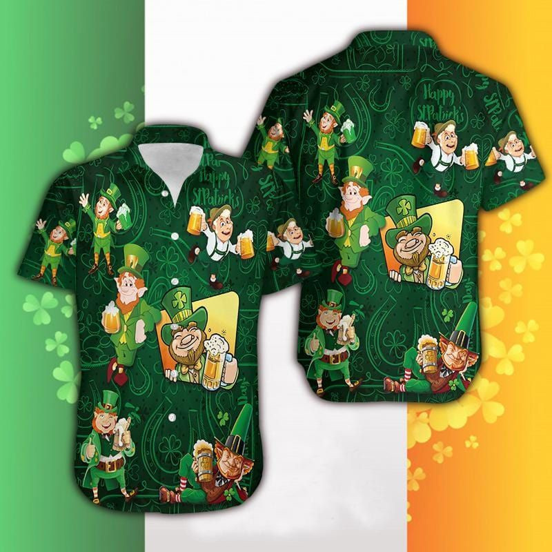 St Patricks Day Irish And Beer Funny Hawaiian Shirt For Men and Women