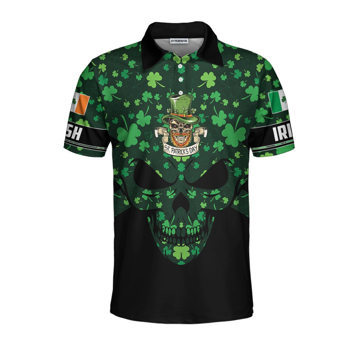 St Patricks Day Skull Polo Shirt Cool Skull St Patricks Day Polo Shirt St Patrick Shirt For Men