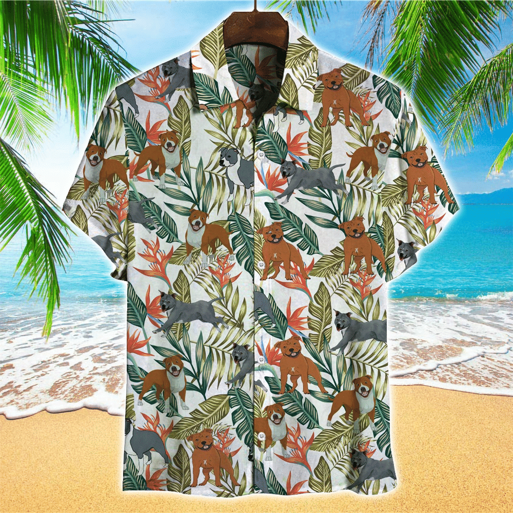 Staffordshire Bull Hawaiian Shirt Mens Hawaiian Shirt For Dog Lover Shirt for Men and Women