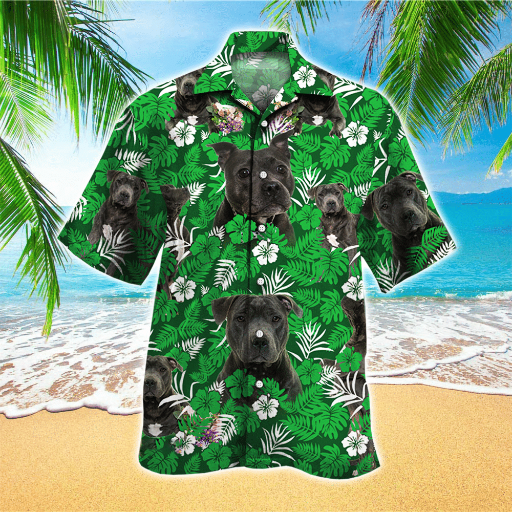 Staffordshire Bull Hawaiian Shirt Perfect Staffordshire Bull Terrier Clothing Shirt for Men and Women