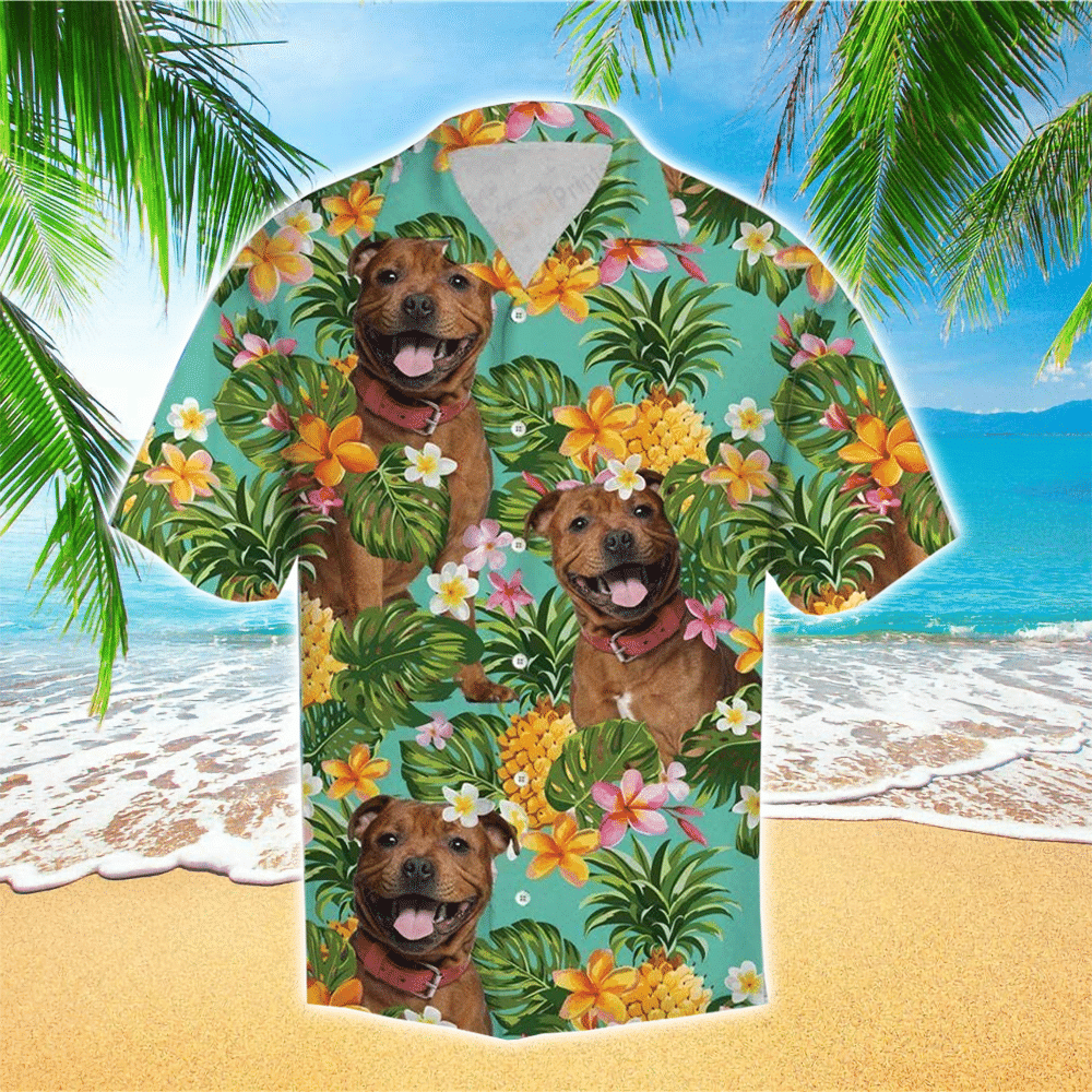 Staffordshire Bull Hawaiian Shirt Perfect Staffordshire Bull Terrier Clothing Shirt for Men and Women