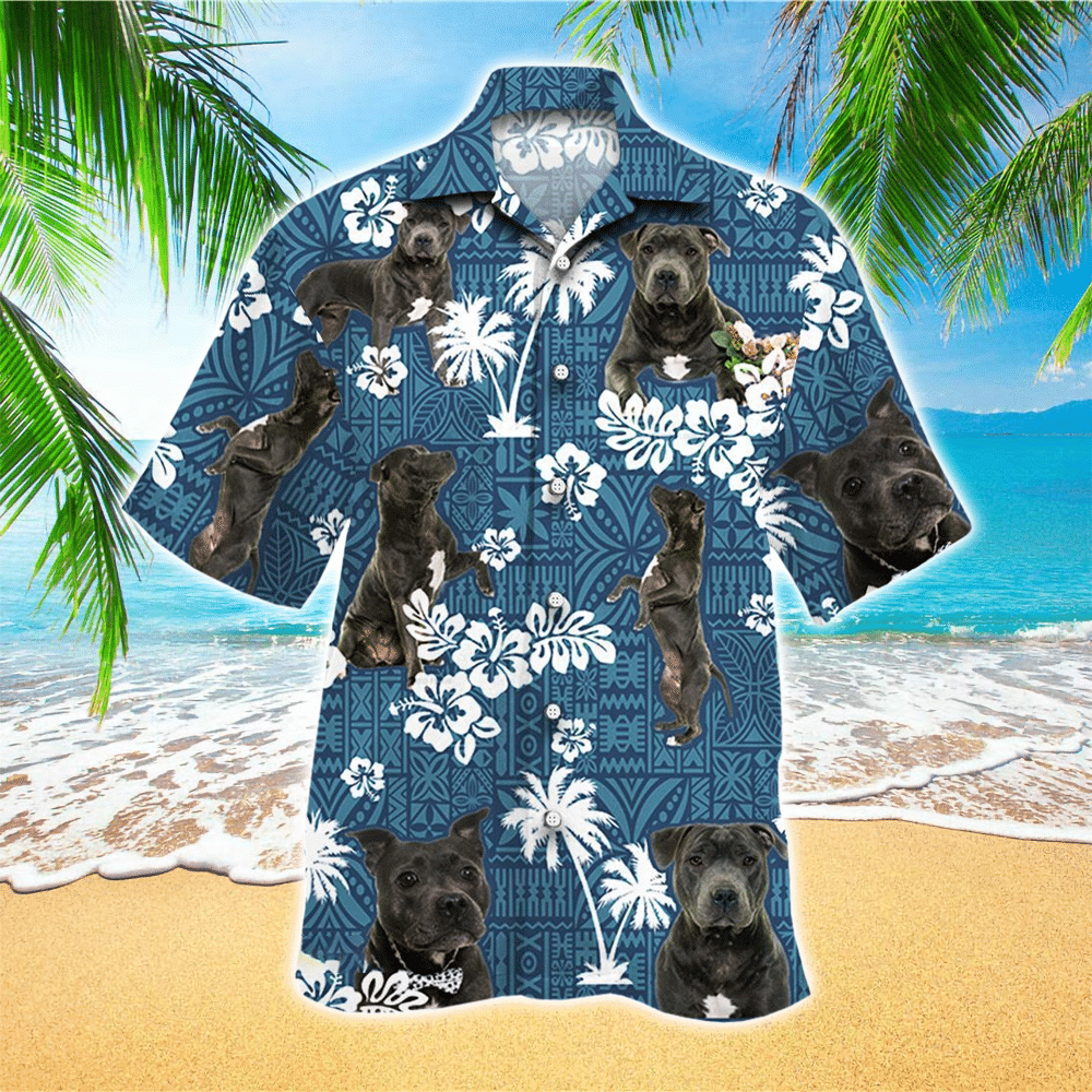 Staffordshire Bull Hawaiian Shirt Perfect Staffordshire Bull Terrier Clothing Shirt for Men and Women