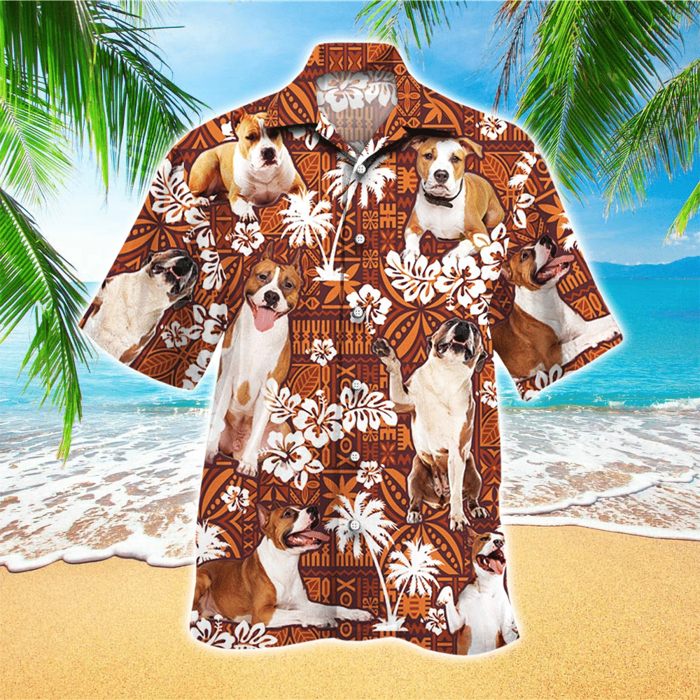 Staffordshire Terrier Aloha Hawaii Shirt Perfect Hawaiian Shirt For Dog Lover Shirt for Men and Women